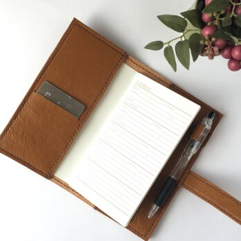 革の手帳カバー①(camel)