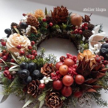 atelierBLUGRA八ヶ岳〜（新作）里山の木の実Wreathの画像