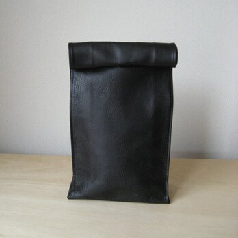 ブラックL：紙袋のような革袋”Sack”（オイルヌメ）の画像