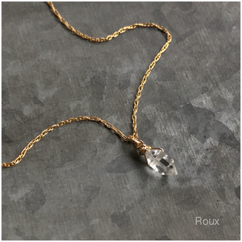 NYハーキマーダイヤモンドの一粒ネックレス S size（14kgf）の画像