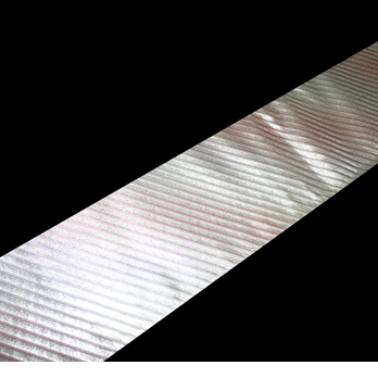 正絹半幅帯　リバーシブル　ボカシ箔　ストライプの画像