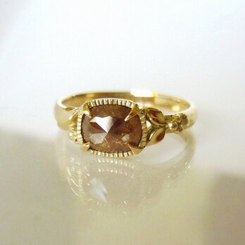 「S様オーダーメイド　ナチュラルダイヤのK14の指輪(ライトブラウン)」　　の画像