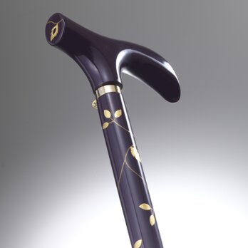 ステッキ　けし紫　金箔ツタ唐草の画像
