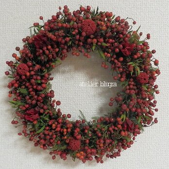 atelier blugra八ヶ岳〜里山の秋ノイバラの実Wreath06の画像