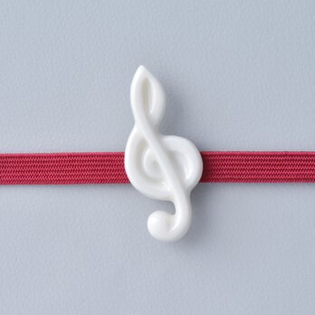 白磁の帯留・音符