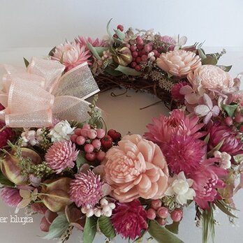 八ヶ岳〜（定形外郵便）ピンク小花のWreath01の画像