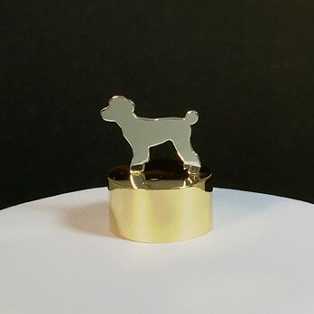 Paper Weight Dog-13 SV+Brass Toy Poodle ペーパーウエイト トイプードル［受注制作］の画像
