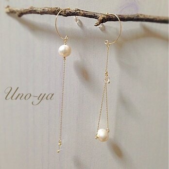 ♡パールのロングロングピアス