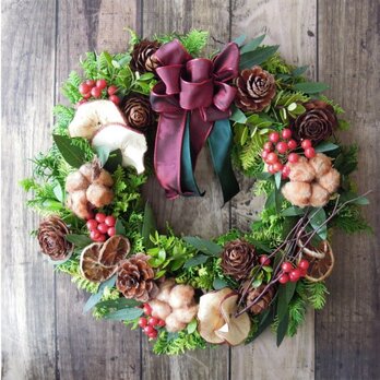 『送料無料』*5　Fresh Xmas Wreath 2018　クリスマス　リースの画像