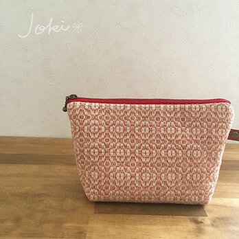 pouch[手織りポーチ]サーモンピンクの画像