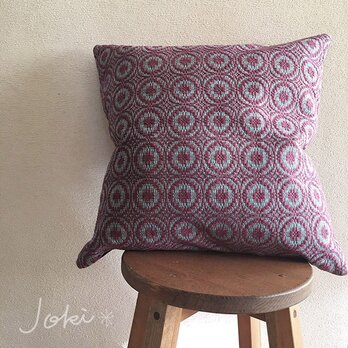 cushion cover[手織りクッションカバー]　ヴィンテージ風ワインレッドの画像