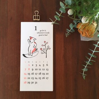 2018年 毎月つぶやく動物カレンダーの画像