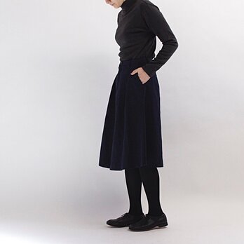 ウールコットンタンブラー加工スカート/NV