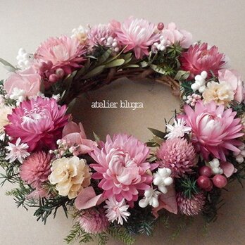 八ヶ岳〜（定形外郵便）ピンク小花のMiniWreath03の画像