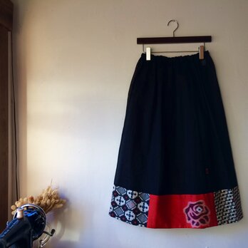 銘仙ペチコート052黒　オーバースカート　アンダースカート　シースルー　透け感の画像