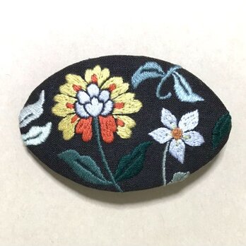 手刺繍バレッタ＊華の画像