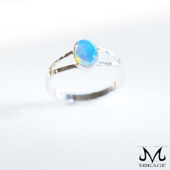 Opal Ring：銀９２５オパール槌目リング（御影宝飾工房）の画像