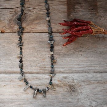 "Sentiment of Blue" Long Necklace　青のネックレスの画像