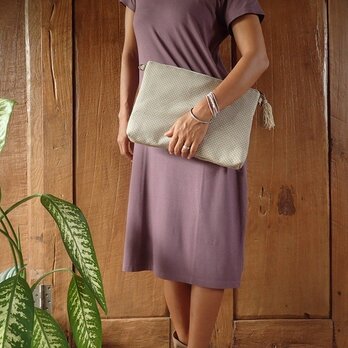 2way padding clutch bag - snow dot -