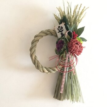 お正月縦型リース(アーティシャル菊）