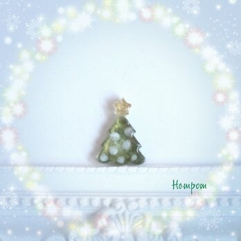 【送料無料】クリスマスツリーのピンブローチ クリスマスモチーフ ホムポムの画像