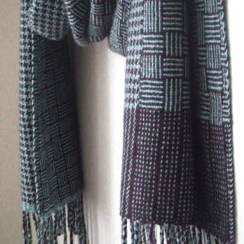 手織りカシミアストール・・バーブシュカ（グリーン）の画像