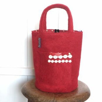 赤いｳ-ﾙのﾊﾞｹﾂ型bagの画像