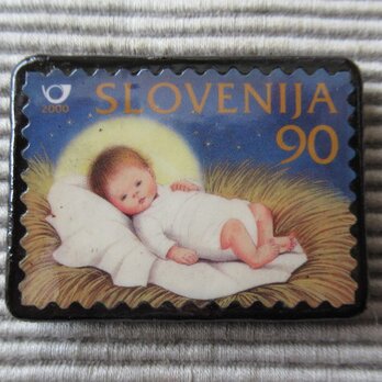 ★★スロベニア　クリスマス切手ブローチ3183の画像