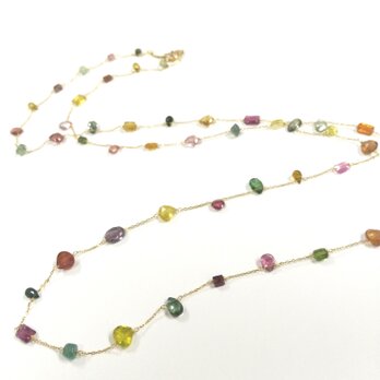 K18 tourmaline long necklaceの画像