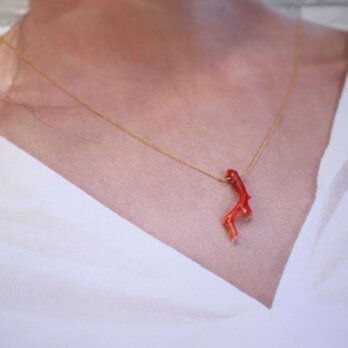 Japanese Natural Coral Necklace　天然珊瑚のネックレス　14KGFの画像