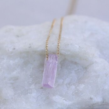 Rough Rock Kunzite Necklace　クンツァイトの原石ネックレス　14KGFの画像