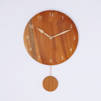 木製 振り子時計 丸型　ケヤキ材13の画像