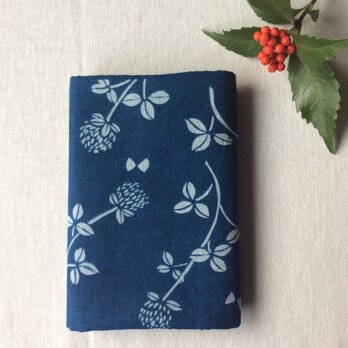 藍染め ブックカバー「花降る日」文庫用