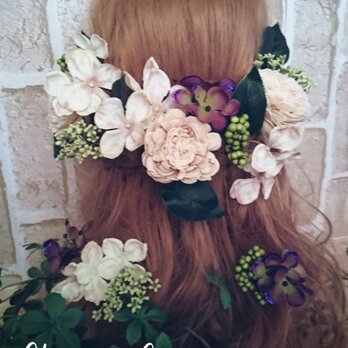 森の妖精 紫陽花の髪飾り23点Set No165の画像