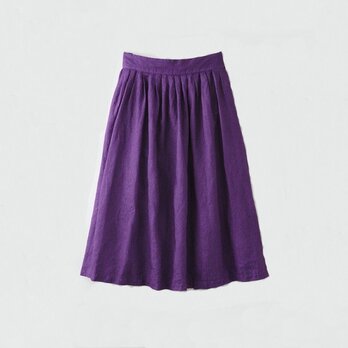 【Mサイズ】[ボタニカルダイ・プルーン染め］麻のスカート　8612-05014-00