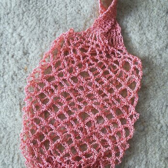 ピンクのネットバッグ / crochet net bagの画像