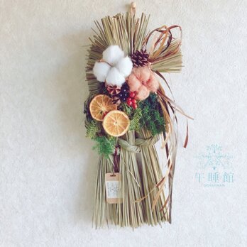 《即日発送》《メルマガ掲載》速達料金のみ☆しめ縄 スワッグ  ココア