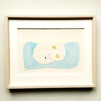 原画「眠る犬/sleeping dog」 ※木製額縁入りの画像