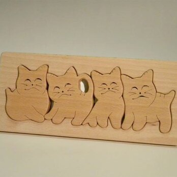 子猫木のパズル　四匹のスマイル子猫の画像