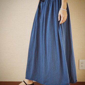 コットンニットスカート ブルー