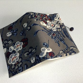 ★再販★    362    着物リメイク    錦紗    梅花模様     文庫サイズブックカバー
