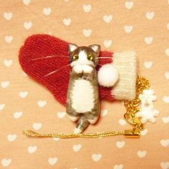 にゃんこのしっぽ○あったかくつしたストラップ○メインクーン○猫