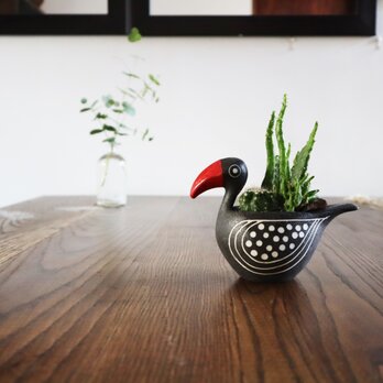 鳥/口赤（小）植木鉢　花器の画像