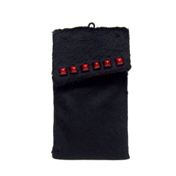 ふわもこポーチ  - black&red -(期間限定)の画像