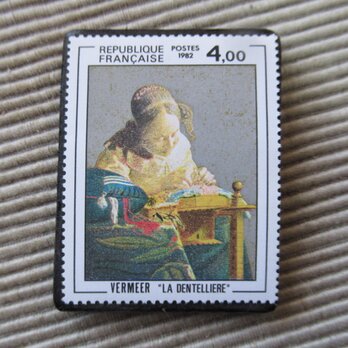 フランス　美術切手ブローチ3237の画像
