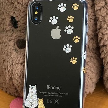 iPhone　グリッターデコケース　愛猫の画像