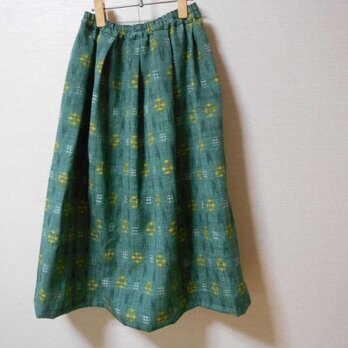 再販❇グリーンの紬のスカートの画像