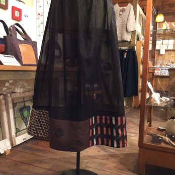 銘仙ペチコート57（黒）オーバースカート　アンダースカート　シースルー　透け感の画像