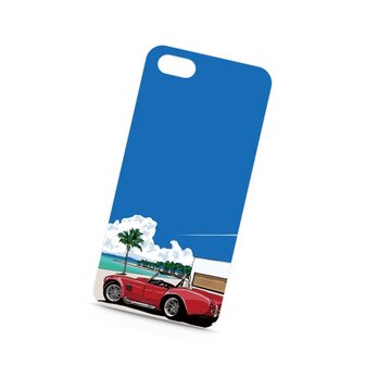 南国イラスト・スマホケース（ハードケース型）iPhone&Android対応　フロリダの海とオープンカー（コブラ）のイラストの画像