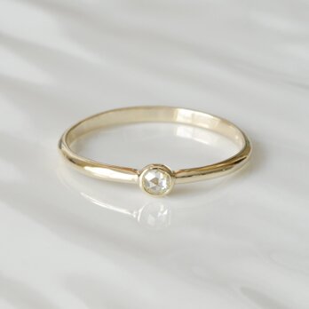 K10製　ローズカットダイヤモンドのリングの画像